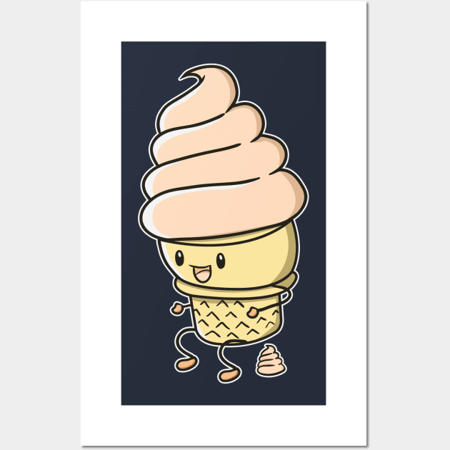 Chocolate Ice Cream Pooping Wall Art by E